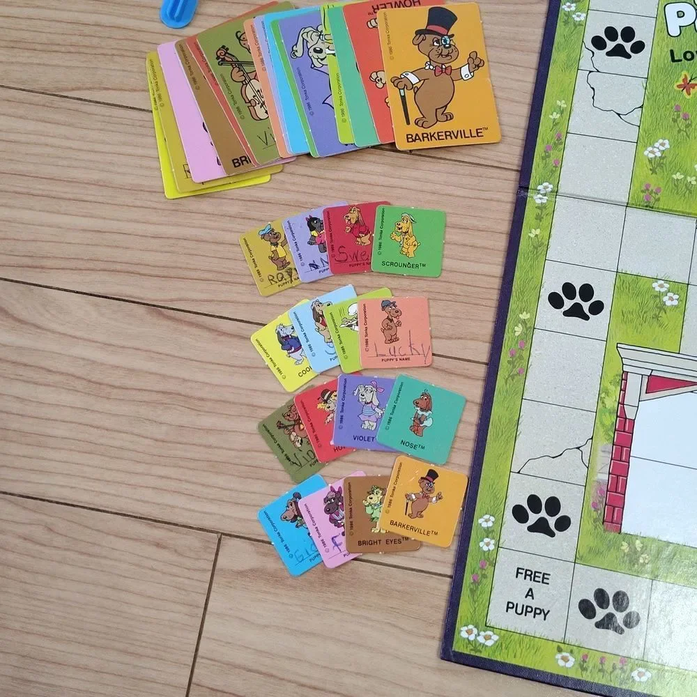 1986 Pound Puppies Pooch On The Loose Board Game Complete